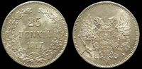 25 пенни Финляндия 1917 орел без корон