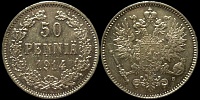 50 пенни Финляндия 1914 s