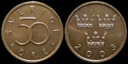 50 эре Швеция 2003 (Король Карл XVI Густав)