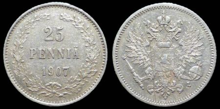 25 пенни Финляндия 1907