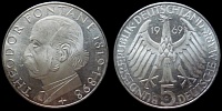 5 марок ФРГ 1969 G 150-летие со дня рождения Теодора Фонтане
