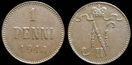 1 пенни Финляндия 1914