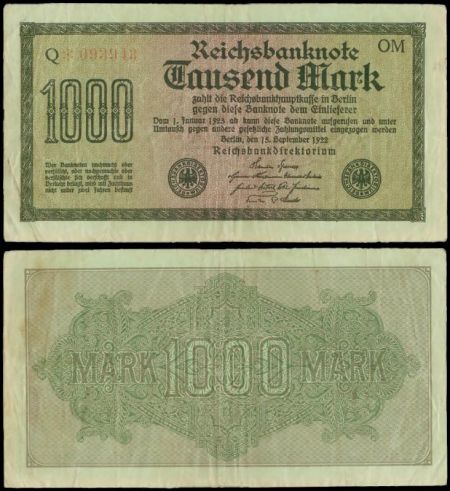 Германия 1000 марок 1923 год (№093943)