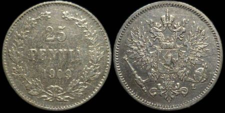 25 пенни Финляндия 1909