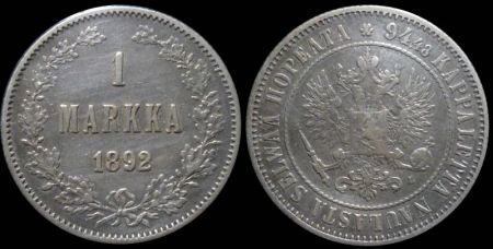 1 марка Финляндия 1892 L