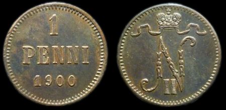 1 пенни Финляндия 1900