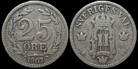 25 эре Швеция 1907 (Король Оскар II)